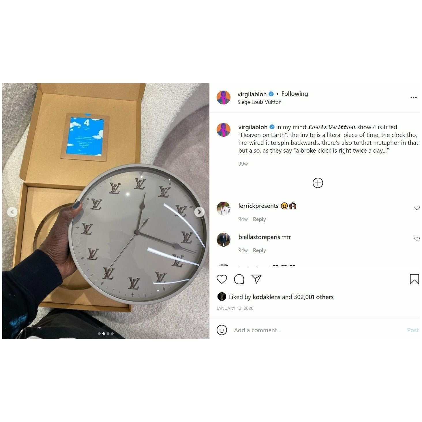 Virgil Abloh Plays With Time With Louis Vuitton Backwards Clock
